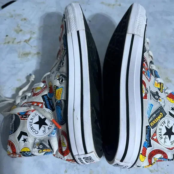 Converse All Star Chuck Taylor Youth Kids Size 4.5 Shoes White Colorful Sneakers - Picture 12 of 13